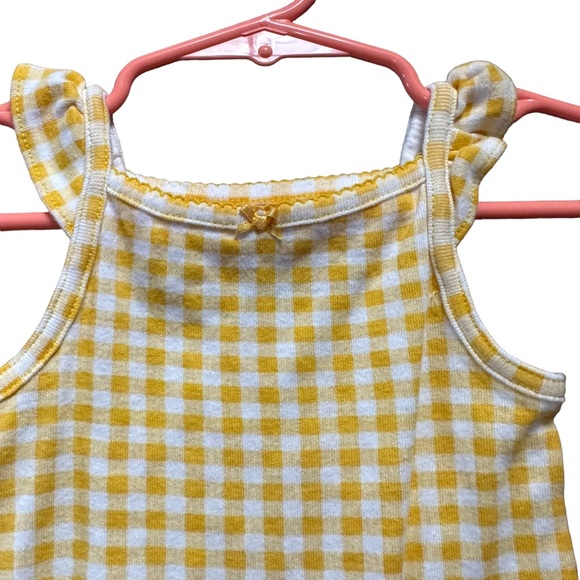 Carters onesie 18 months yellow and white check pattern snap button bottom - Picture 6 of 7